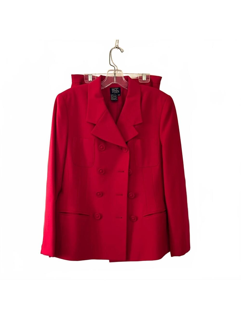 Vintage Morgan Taylor Red 2-Piece Skirt Suit – Double Breasted Power Suit